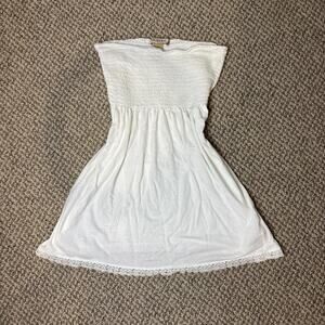 Cute vintage y2k white sleeveless babydoll sequin lace tube top